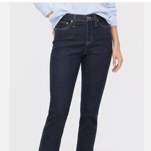 J.Crew essential straight jean in all-day stretch 28P - Dark Blue - Petite Crop